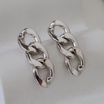 Thick hoop earrings thick chain earrings Photo 2