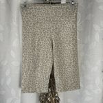 White Birch  Women’s S Animal Print Biker Shorts Neutral‎ Athleisure Cozy Photo 3