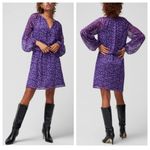 White House | Black Market NWT WHBM Long Sleeve Smocked Waist Blouson Dress in Dark Violet - Size XXS Photo 1