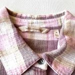 Soft Surroundings Gauze Button Down Checked Blouse Photo 9