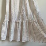 J.Crew  Shimmer Tie Front Midi Dress Size 12 Stripe Metallic Tiered Cotton Photo 5