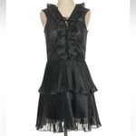 Delfi Collective Black Ruffle Metallic Shimmer Whimsigoth Party Dress Size Small Photo 2