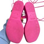 Melissa Unique Strap x Camila coutinho Hot Pink Lace-Up platform Sandals Size 6 Photo 7