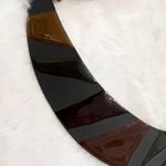 3 Vintage 90’s Necklaces: Black Glass Heart, Neutral Metal Plate, & Gray Walnut Photo 12