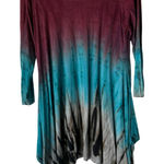 Art of Cloth Tie Dye Ombre Asymmetrical Tunic Top Lagenlook Artsy Festival Boho Purple Size M Photo 0
