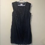 Reiss Womens  Bibi Black and Silver Fabric Appliqué Mini Dress Photo 3