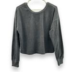 Aerie  Terry Cloth Muted Black‎ Long Sleeve Cinch Pullover Sweater Sz XS NEW Photo 2