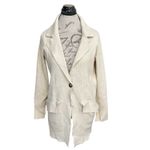 Free People  Womens Sweater Sz Medium Sarah Blazer Minimalist Preppy Neutral Photo 1