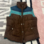 Aeropostale Brown and Teal Puffer Vest Photo 0