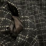 Vintage 80s Made In USA Size 9/10 Black White Geometric Plaid Mock Neck Pea Coat Photo 9