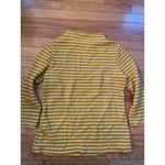 Talbots  Tunic Funnel Neck‎ Mustard Yellow White Striped Size small Cotton Knit Photo 3