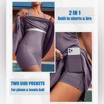 Iuga Activewear Mini Dress Shorts Underneath Tennis Golf Workout Dress Purple S Photo 2
