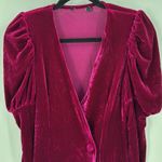 Boohoo  Deep Pink velvet 1 button front bodycon size s western glam holiday Photo 3