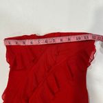 Oh Polly  Red Ruffle Maxi Dress Size 2 Strapless Formal Gown Photo 5