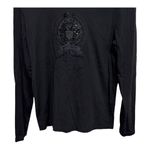 Ralph Lauren LRL Lauren  Active Beaded Crest Embroidered Long Sleeve Black Medium Photo 2
