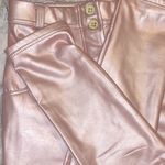 NWT Faux Leather Tight Skinny Pink Iridescent Painted Straight Leg Jeans XXS Size 24 Photo 6