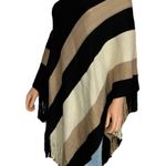 Riah Fashion Riah Color Block Fringed Poncho Photo 5