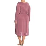Abound NWT Mauve Pink Midi Dress Long Sleeve Plus Size 3X Photo 1