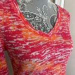 Energie  Orange Pink Waffle Print Longsleeve Top. Yoga. Stretch. Soft. Comfy. XL. Photo 9