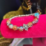 Anthropologie New Glass Bead Orange Blue Bracelet (Unbranded) Photo 4