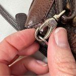 Brighton Vintage Brown Leather Wood Beaded Crossbody Handbag Purse Boho Bag Photo 9