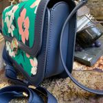 Kate Spade Authentic  Leather/Floral canvas turnlock flap Crosby/Sarchel 2 straps Photo 5