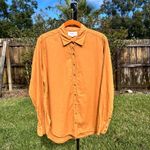 XIRENA Beau Cotton Long Sleeve Button Up Shirt in Khaki Size XS Orange Photo 2