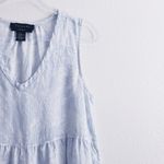 Tahari Linen Floral Mini Dress in Light Blue Photo 3