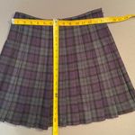 Brandy Melville  Plaid‎ Tartan skirt. Pleated. Side zipper, purple/green, O/S Photo 3