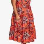 RHODE target Floral Print Long Dress orange palm size 1X Blue Photo 0