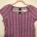 Southern Tide Blouse Blue Night Pink & Blue Chevron Herringbone Sz 0 NWT Photo 1