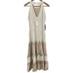 Anthropologie Pleated Drop-Waist Knit Midi Dress Ivory Size Large Photo 7