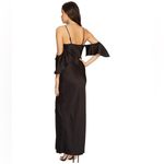 ASTR THE LABEL Kendra Cold Shoulder Satin Maxi Dress, Black, Medium Photo 2