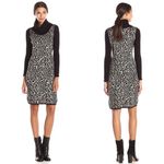 Calvin Klein  Cowl Neck Sweater Dress Animal Print Sheath Career Office Small Photo 1