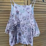 Aeropostale Purple Floral Ruffled Sleeve Autumn Top Sz Small Photo 6