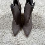 Nine West Women's Gray Suede Pointed Toe Block Heel Ankle Booties Size 9M Photo 5
