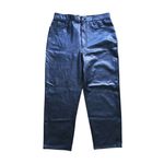 Abercrombie & Fitch Abercrombie Vegan Leather High-Rise Ankle Straight Pants Black 31 Edgy Holiday Photo 3