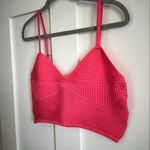 Aerie Women's L Texture Rib Knit Crop Top Hot Pink Corset Style TikTok Viral New Photo 2