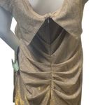 DJ Jaz Off The Shoulder Womens Dress Size 18 Short Sleeve Evening Gown Maxi Gold Photo 2