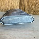 Vintage Grey Soft Eel‎ Skin Leather 1980s Crossbody Shoulder Bag Chic Classy Gray Photo 5