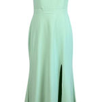 AQUA  Backless Beaded Long Halter A-Line Evening Gown Green Size 8 Formal Dress Photo 0