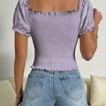 SheIn Puffed Sleeve Purple Top Photo 1