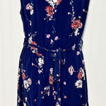 Torrid  Women's Floral Print Challis Button Front Romper Sleeveless Navy‎ Blue 1X Photo 0