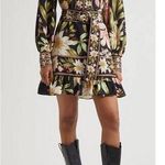 Farm Rio  Black Surreal Flowers Long Sleeve Mini Dress size small (New) Photo 0