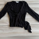 ASOS Miss Selfridge long sleeve jersey wrap top Black Size 4 NWT IN PACKAGE Photo 0