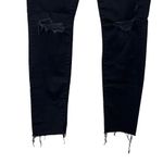 Mother Looker Ankle Fray Jeans Guilty As Sin Black Cropped Frayed Womens Size 25 Photo 3