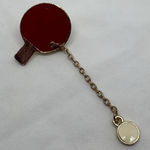Unique Ping Pong Paddle Pin Red Enamel Paddle Backpack‎ Hat Brooch Table Tennis Photo 0