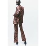 ZARA  Printed Satin Slim Flare Pants Photo 6