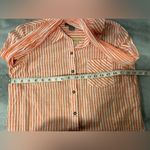 Natural Reflections  Size M Cotton Coral White Striped Textured Button Down Shirt Photo 5