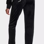 Juicy Couture Velour Black Rhinestones Track Pants Size medium Photo 0